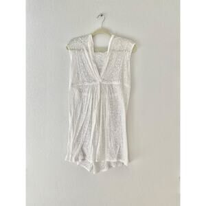 Robin Piccone White Lace Swim Coverup Size L Sleeveless V-Neck